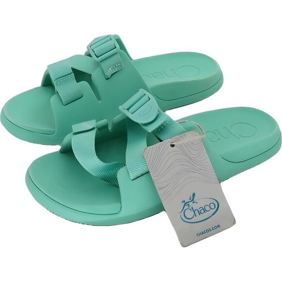 Chaco Chillos Kids Green Slide Sandals Size 3 - Picture 2 of 6